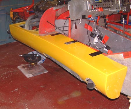 left sidepod taped in position