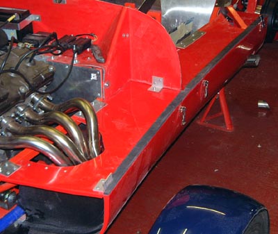 Sidepod modified to fit exhaust