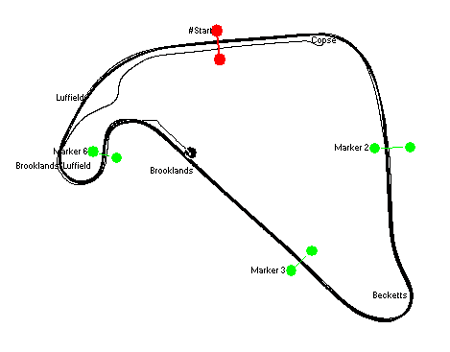 GPS map  of Silverstone National circuit