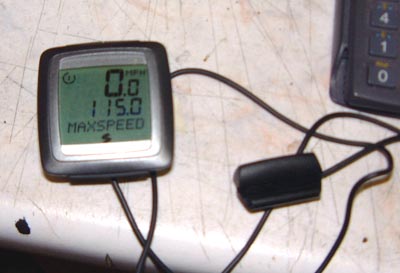 Bike speedo, with bizarre max speed