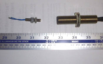 Two speed sensors, reed switch (left) and magnetic proximity (right)